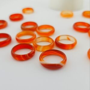 🔥 Orange Agate Natural Stone Ring *Price is for one each*